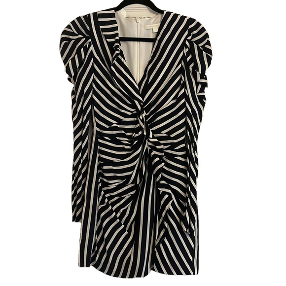 Jonathan Simkhai ruched striped dress 2 - Picture 1 of 6